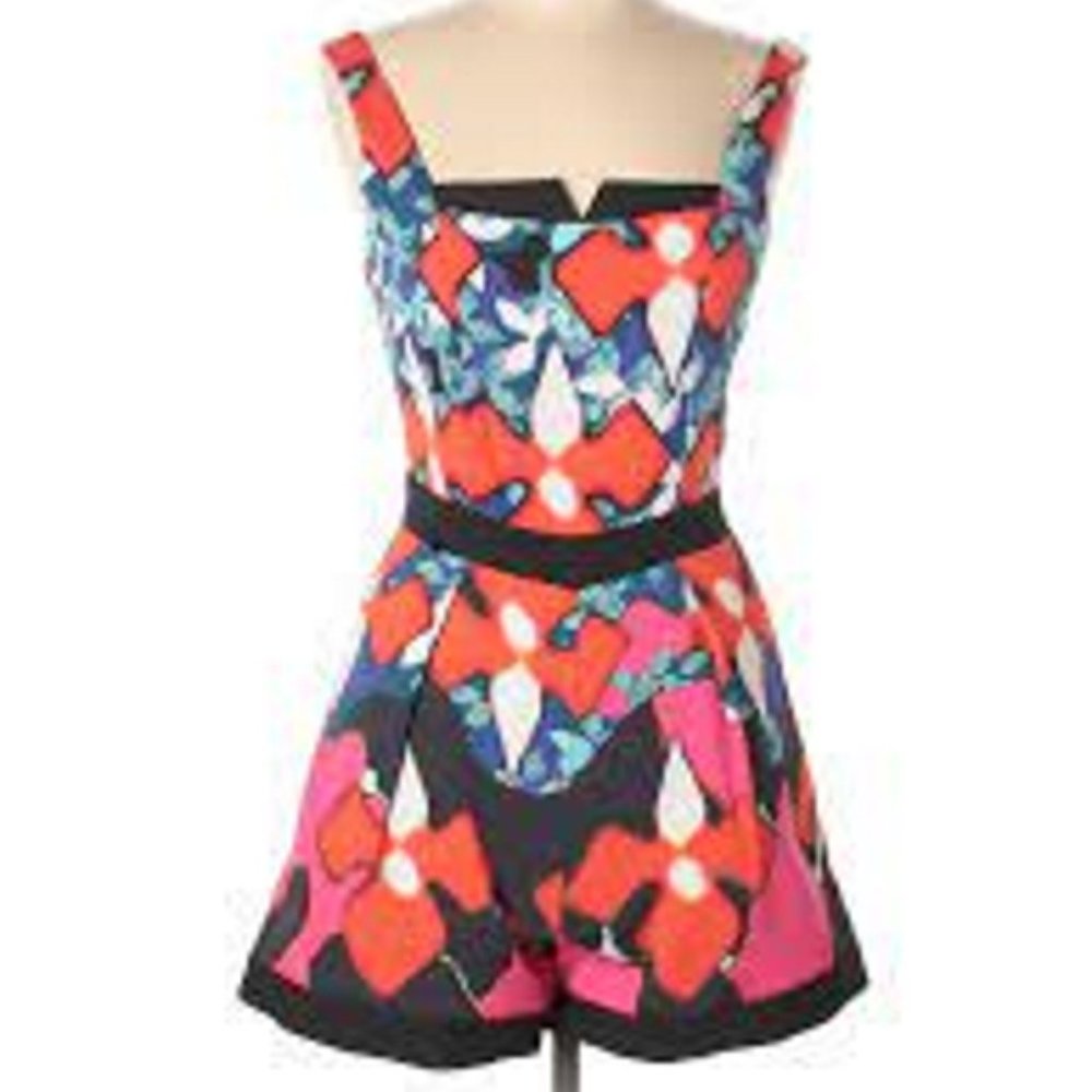 NWT Peter Pilotto Quilted Jacquard Red Floral Romper SZ 4